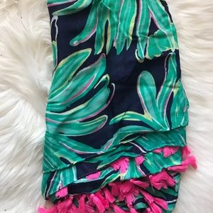 Lilly Pulitzer RILEY TASSEL LOOP SCARF -TIGER PALM